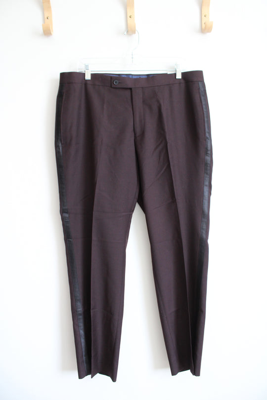 NEW Collection By Michael Strahan Wool Blend Burgundy Dress Pants | 36X29