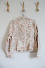 Nine West Pink Brown & White Animal Print Jacket | XL