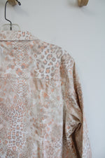 Nine West Pink Brown & White Animal Print Jacket | XL
