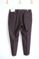 NEW Collection By Michael Strahan Wool Blend Burgundy Dress Pants | 36X29