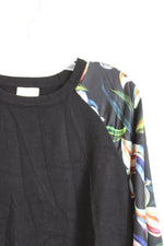 Sioni Floral Printed Sleeves Crew Neck Sweater | L