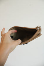 Coach Tan Leather Front Buckle Wristlet