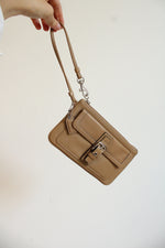 Coach Tan Leather Front Buckle Wristlet