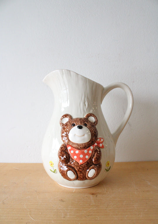 Vintage Otagiri Ceramic Teddy Bear Pitcher