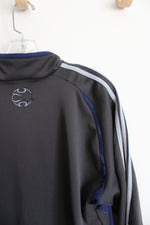 Adidas Gray & Blue Quarter Zip Jacket | L