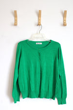 Grace Karin Kelly Green Long Sleeve Knit Lightweight Cardigan Sweater | L