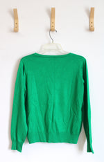Grace Karin Kelly Green Long Sleeve Knit Lightweight Cardigan Sweater | L