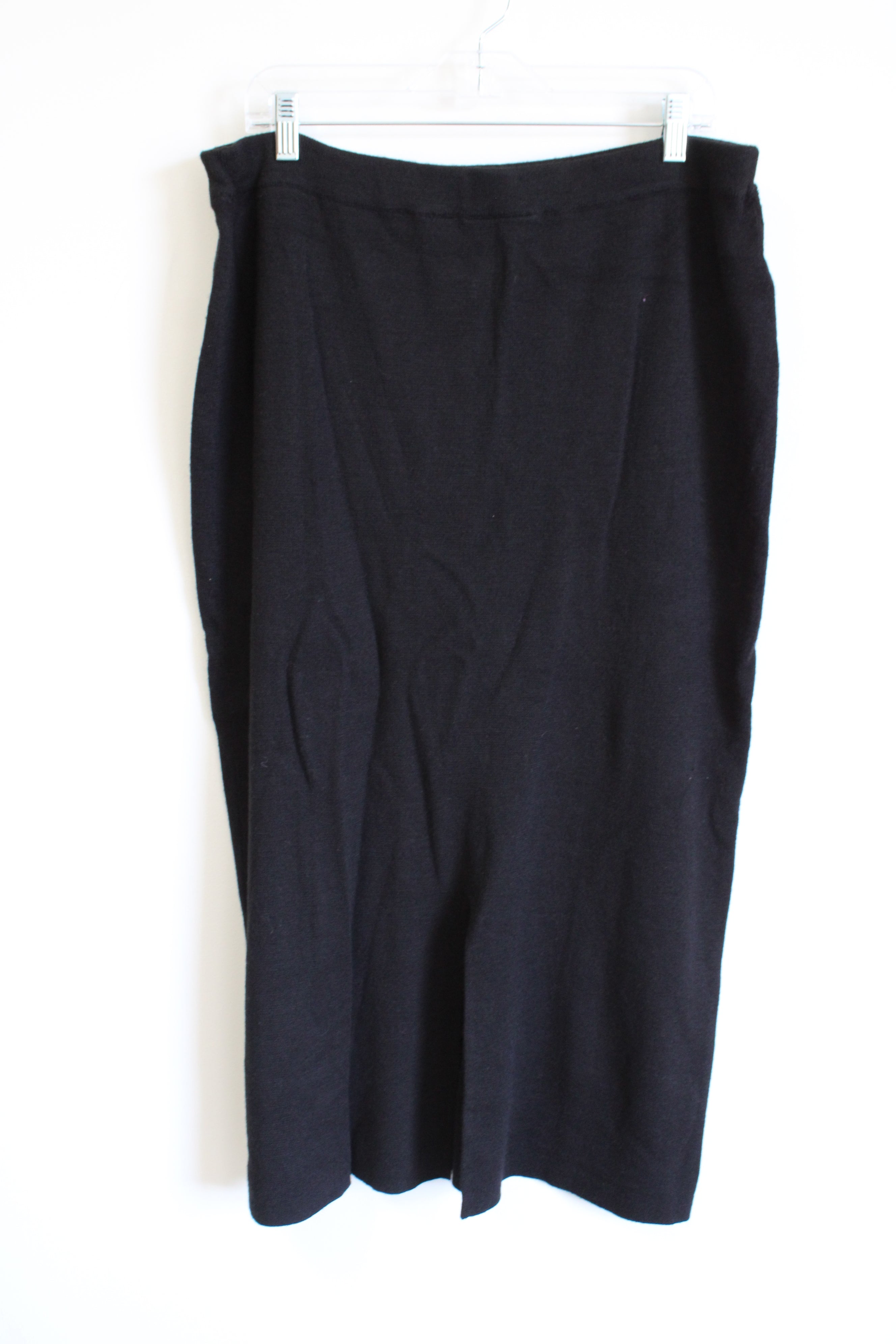 Amanda Smith Woman Black Merino Wool Blend Knit Midi Skirt | 1X