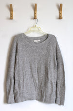 Ann Taylor LOFT Light Grey Crewneck Pullover Sweater | L