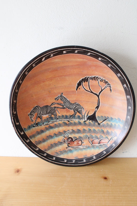 Hand Painted African Safari Large Bowl
