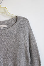 Ann Taylor LOFT Light Grey Crewneck Pullover Sweater | L