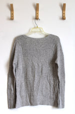 Ann Taylor LOFT Light Grey Crewneck Pullover Sweater | L