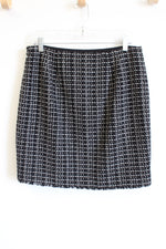 Ann Taylor Black White Woven Pencil Skirt | 10