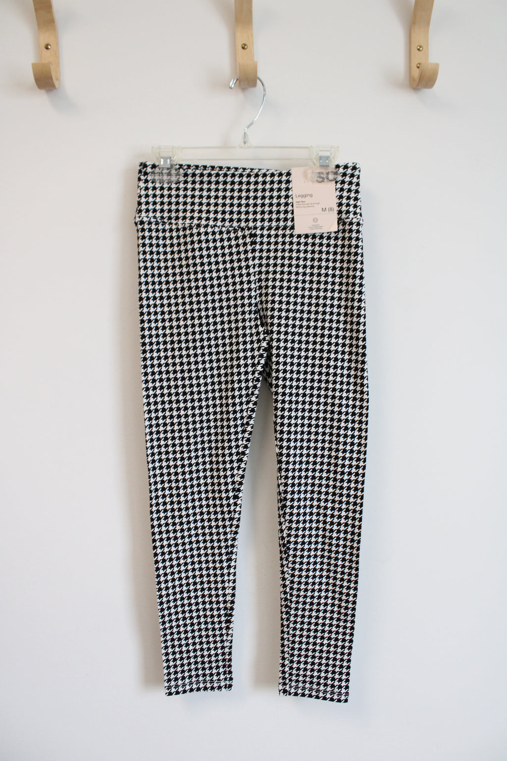 NEW SO High Rise Black & White Patterned Leggings | Youth M (8)