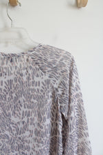 Banana Republic Gray Patterned Ruffled Top | XS