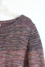 Chico's Multicolored Striped Ombre 3/4 Sleeves Sweater | 3 (XL)