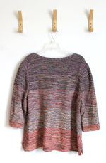 Chico's Multicolored Striped Ombre 3/4 Sleeves Sweater | 3 (XL)