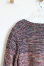 Chico's Multicolored Striped Ombre 3/4 Sleeves Sweater | 3 (XL)