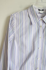 J.Crew Vintage Lavender Yellow White Striped Button Down Shirt | L