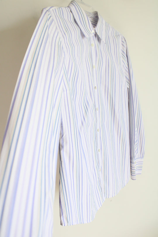 J.Crew Vintage Lavender Yellow White Striped Button Down Shirt | L