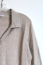 Vila Milano Tan V Neck Collar Super Soft Sweater | L