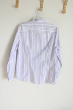 J.Crew Vintage Lavender Yellow White Striped Button Down Shirt | L