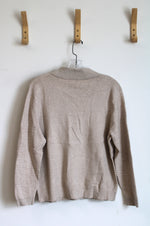 Vila Milano Tan V Neck Collar Super Soft Sweater | L