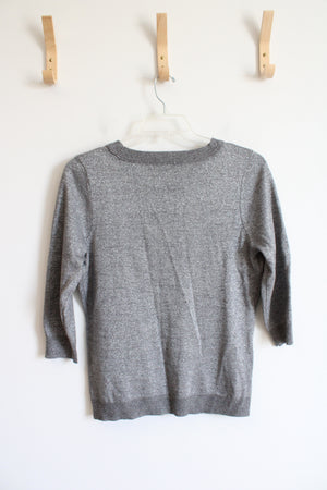 New York & Company Gray Shimmer Sweater | L