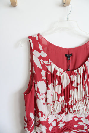 NEW Talbots Red & Cream Floral Pleated Dress | 24W