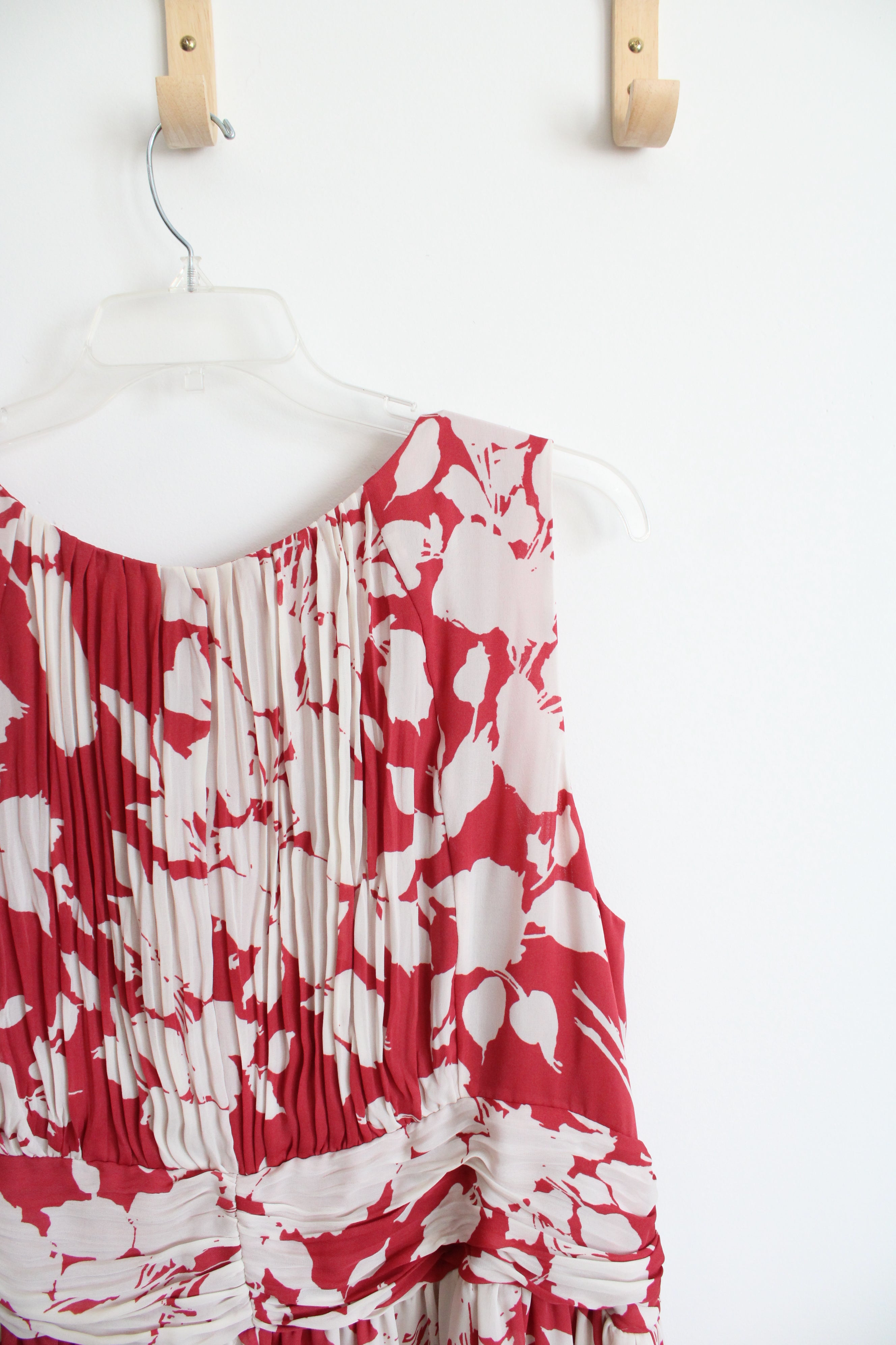 NEW Talbots Red & Cream Floral Pleated Dress | 24W