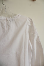 Talbots White Cotton Cut Out Embroidered Blouse | S Petite