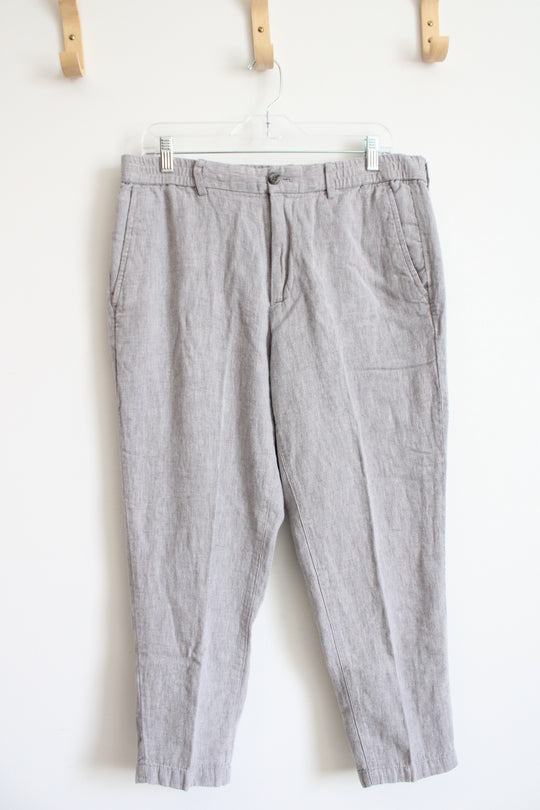 Banana Republic Gray Linen Blend Athletic Fit Pants | 34X30