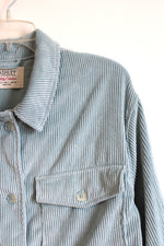 Ashley by 26 International Light Blue Corduroy Shacket Jacket | L