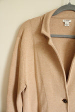 J.Crew Tan Knit Collared Cardigan | L