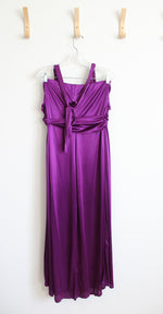 Taboo Purple Satin Halter Neck Maxi Formal Dress | M