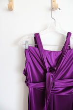 Taboo Purple Satin Halter Neck Maxi Formal Dress | M