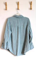 Ashley by 26 International Light Blue Corduroy Shacket Jacket | L