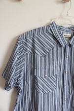Ariat Retro Fitted Blue Striped Snap Button Shirt | 3XL