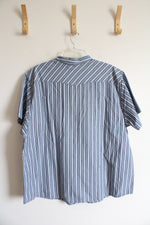 Ariat Retro Fitted Blue Striped Snap Button Shirt | 3XL