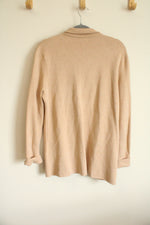 J.Crew Tan Knit Collared Cardigan | L