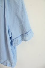 NEW Gap Light Blue Embroidered Cotton Blouse | XXL