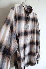 Apt. 9 Black Brown & White Plaid Button Down Shirt | 3XL Tall
