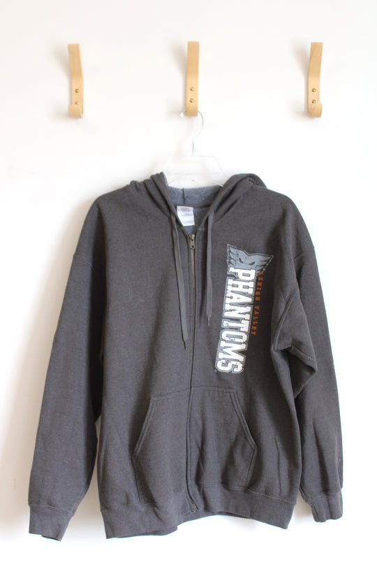 Gildan Heavy Blend Lehigh Valley Phantoms Full Zip up Hoodie Sweatshirt | L