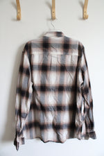 Apt. 9 Black Brown & White Plaid Button Down Shirt | 3XL Tall