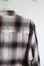 Apt. 9 Black Brown & White Plaid Button Down Shirt | 3XL Tall