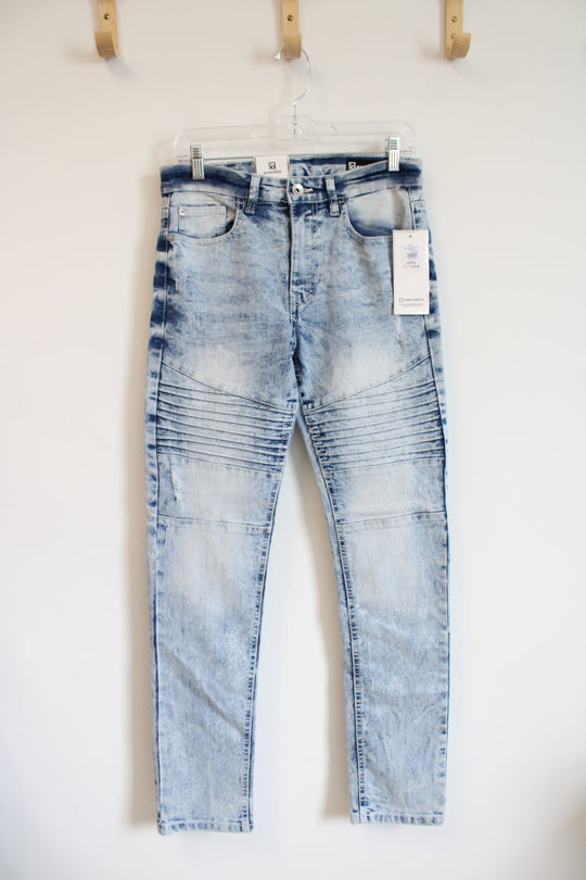 NEW SP Essentials Acid Washed Active Flex Skinny Moto Jeans | 32X32