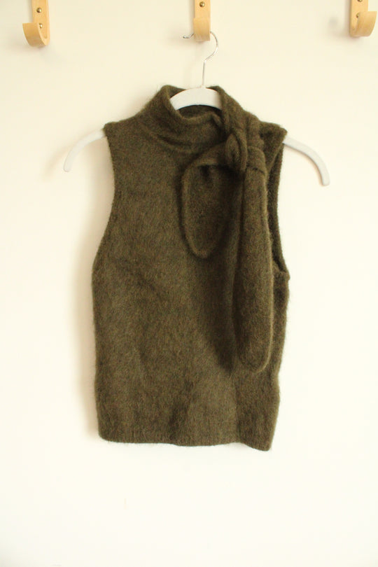 H&M Edition Olive Green Wool Blend Sweater Vest | XS