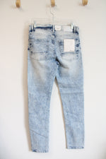 NEW SP Essentials Acid Washed Active Flex Skinny Moto Jeans | 32X32