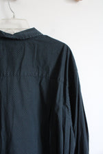 Synrgy Stretch Dark Green Patterned Button Down Shirt | 3XL Tall