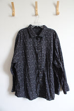 Synrgy Black & Gray Paisley Button Down Shirt | 3XL